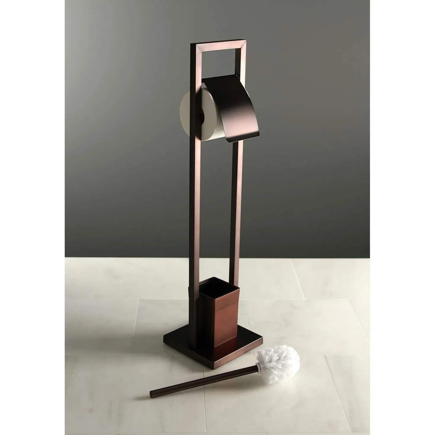 Kingston Brass Pedestal Toilet Paper Holder with Toilet Brush Holder