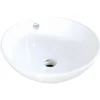 Kingston Brass Perfection White China Vessel Bathroom Sink with Overflow Hole