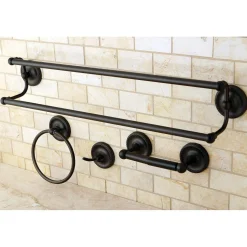 Kingston Brass 4-Piece Bathroom Accessories Set in Oil Rubbed Bronze