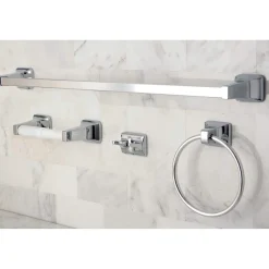 Kingston Brass 4-Piece Bathroom Accessory Set in Polished Chrome