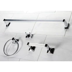 Kingston Brass 4-Piece Bathroom Accessory Set in Polished Chrome