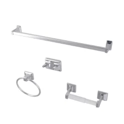 Kingston Brass 4-Piece Bathroom Accessory Set in Polished Chrome