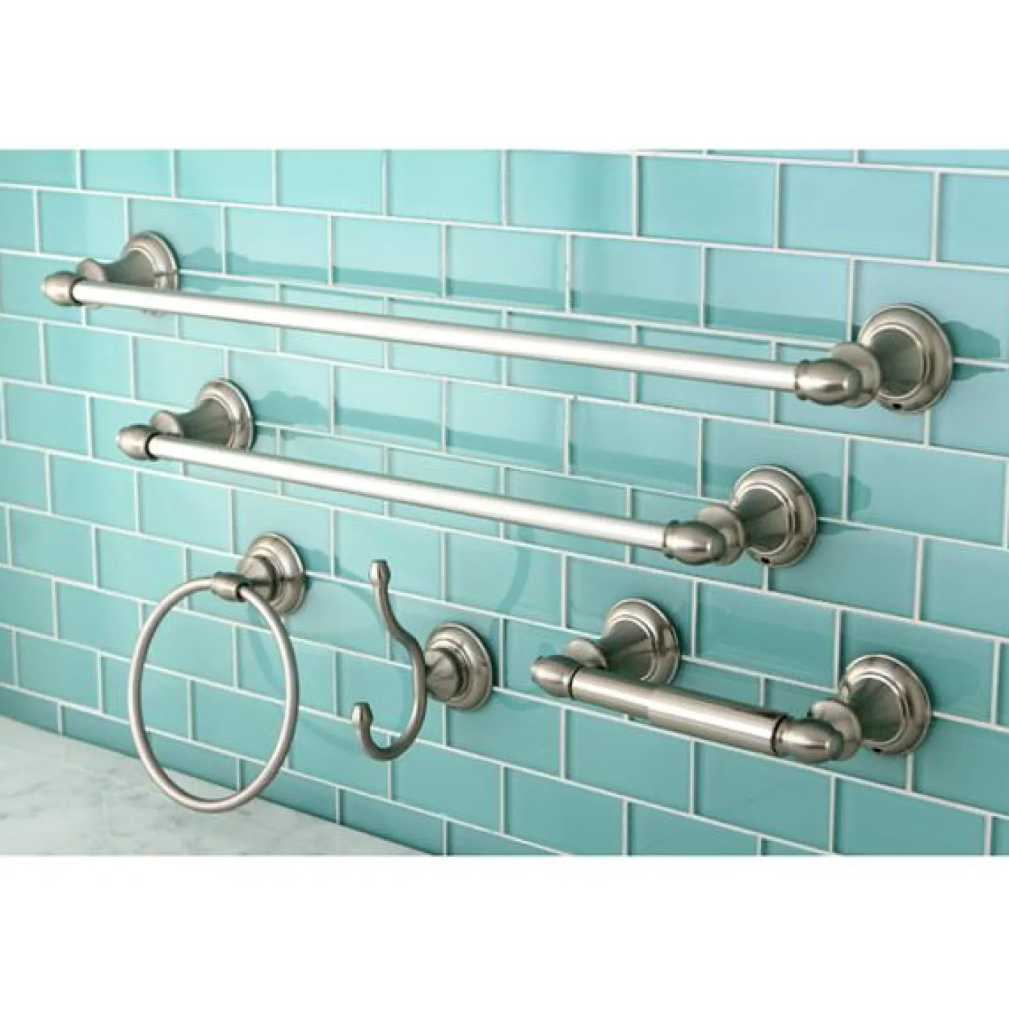 Kingston Brass Provence Collection 5-Piece Towel Bar Bath Hardware Set