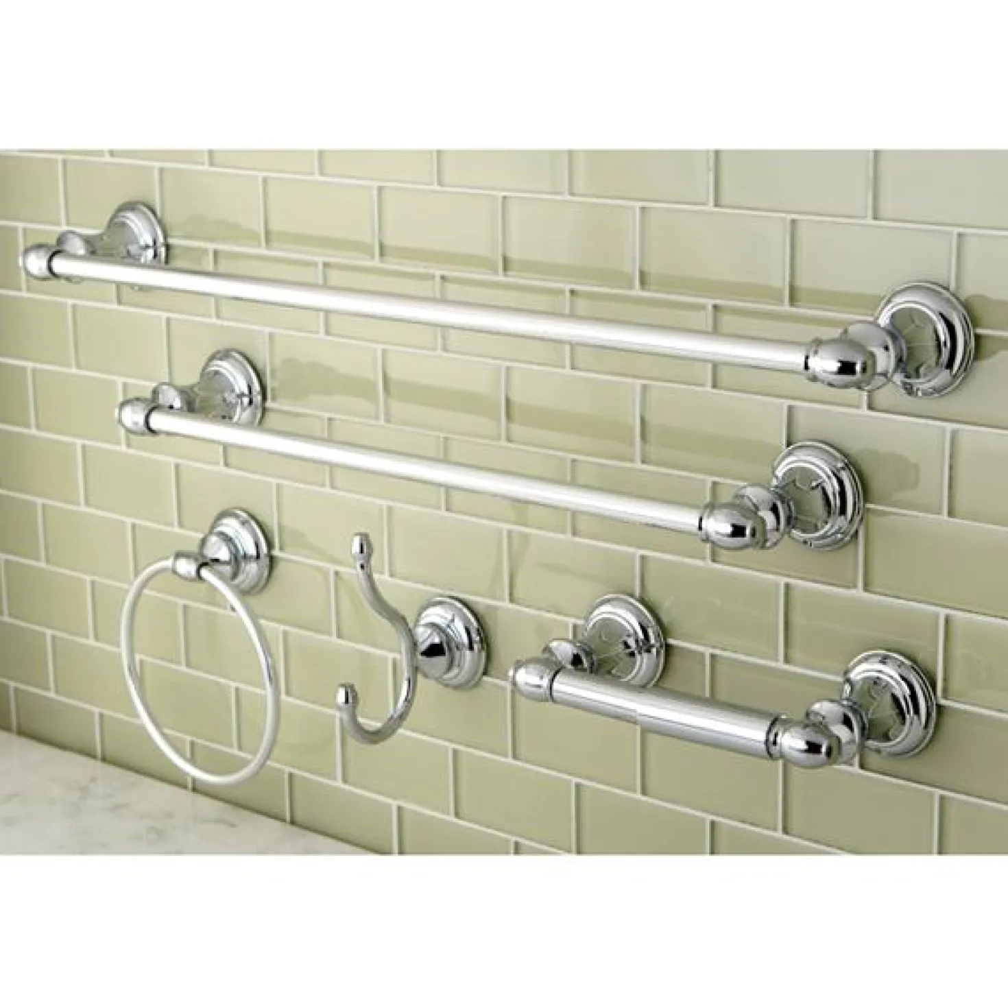 Kingston Brass Provence Collection 5-Piece Towel Bar Bath Hardware Set