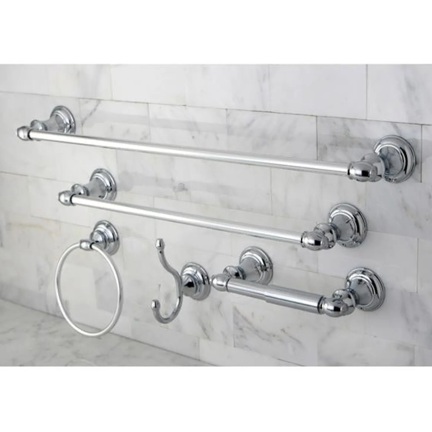 Kingston Brass Provence Collection 5-Piece Towel Bar Bath Hardware Set