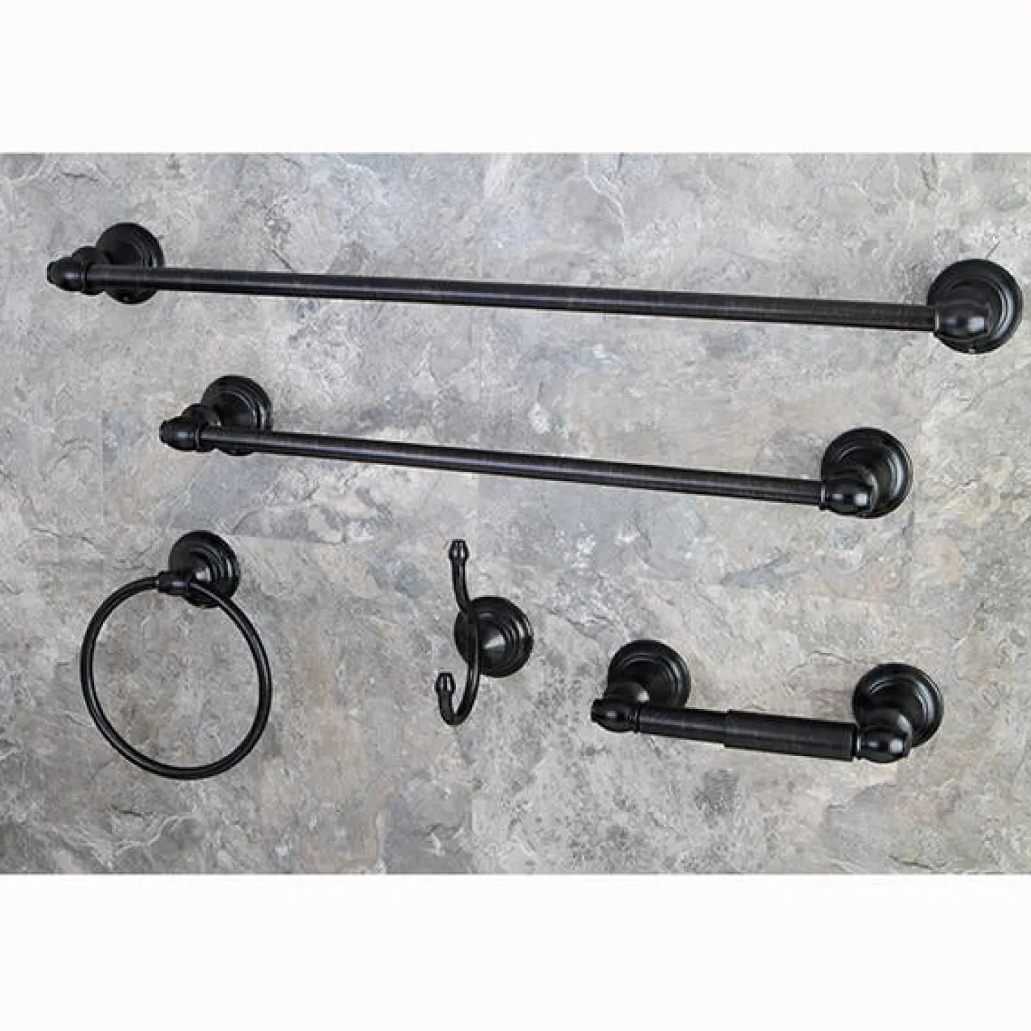 Kingston Brass Provence Collection 5-Piece Towel Bar Bath Hardware Set