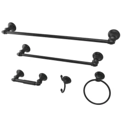 Kingston Brass Provence 5-Piece Bathroom Accessory Set in Black