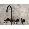 Kingston Brass Restoration 8" Centerset Wall Mount Kitchen Faucet with Brass Sprayer