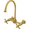 Kingston Brass Restoration 8" Centerset Wall Mount Kitchen Faucet