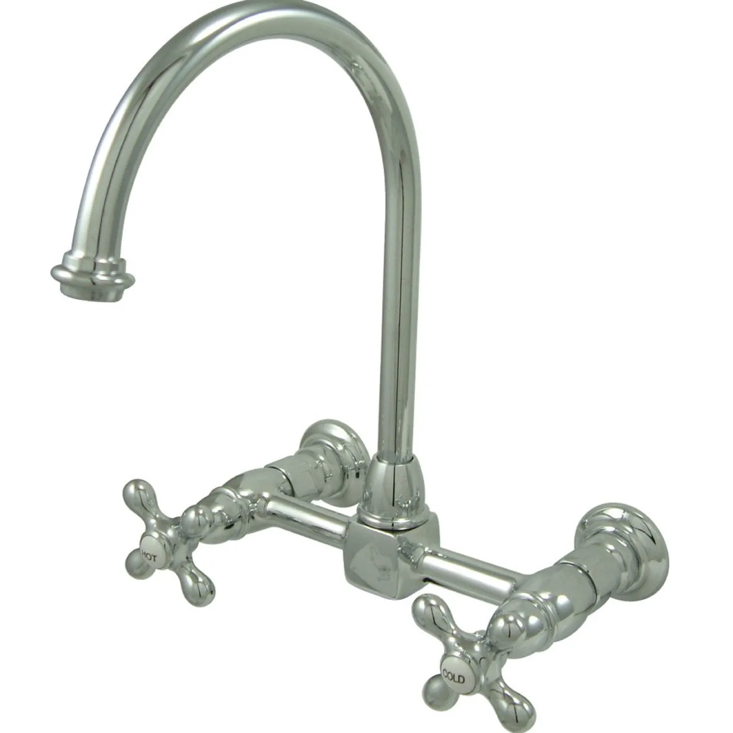Kingston Brass Restoration 8" Centerset Wall Mount Kitchen Faucet