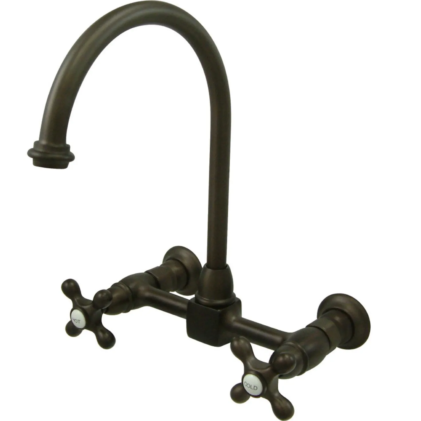 Kingston Brass Restoration 8" Centerset Wall Mount Kitchen Faucet