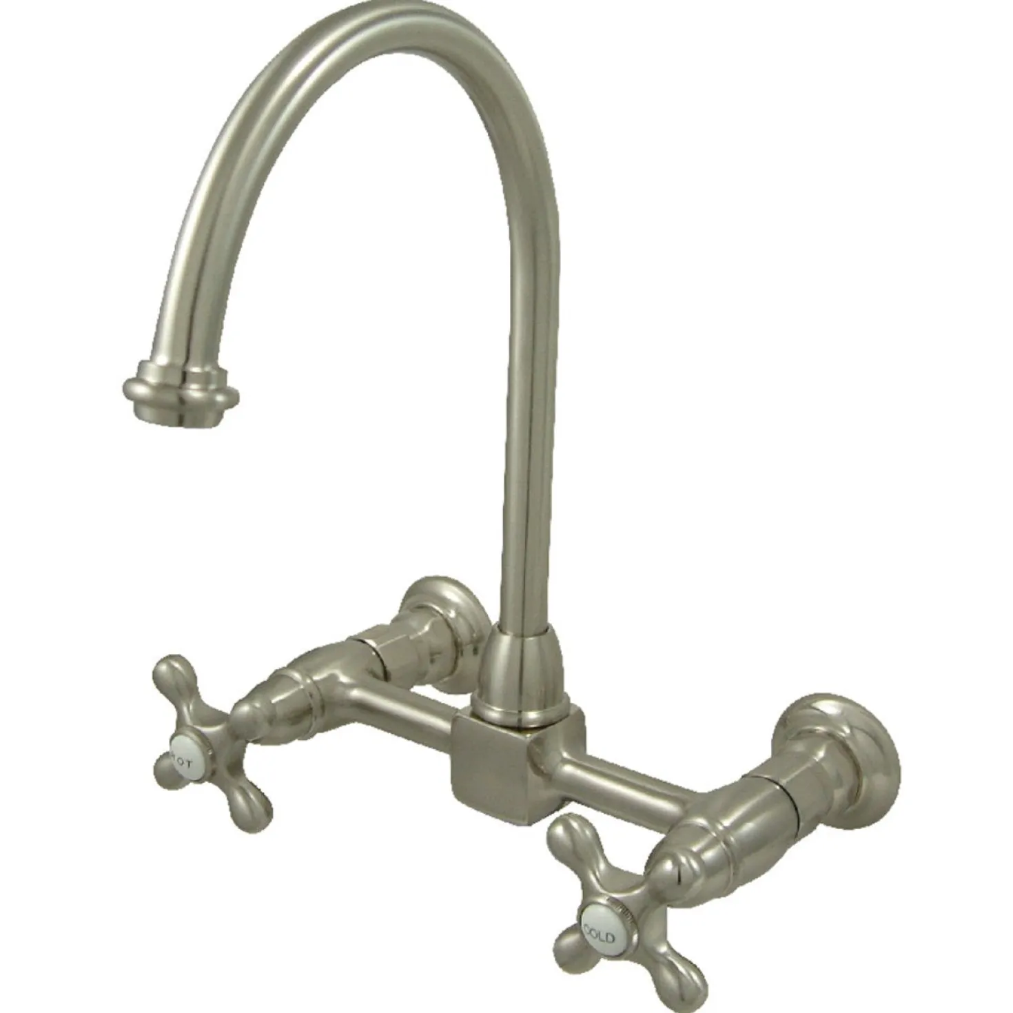 Kingston Brass Restoration 8" Centerset Wall Mount Kitchen Faucet