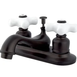 Kingston Brass Restoration 4" Centerset Deck Mount Bathroom Faucet