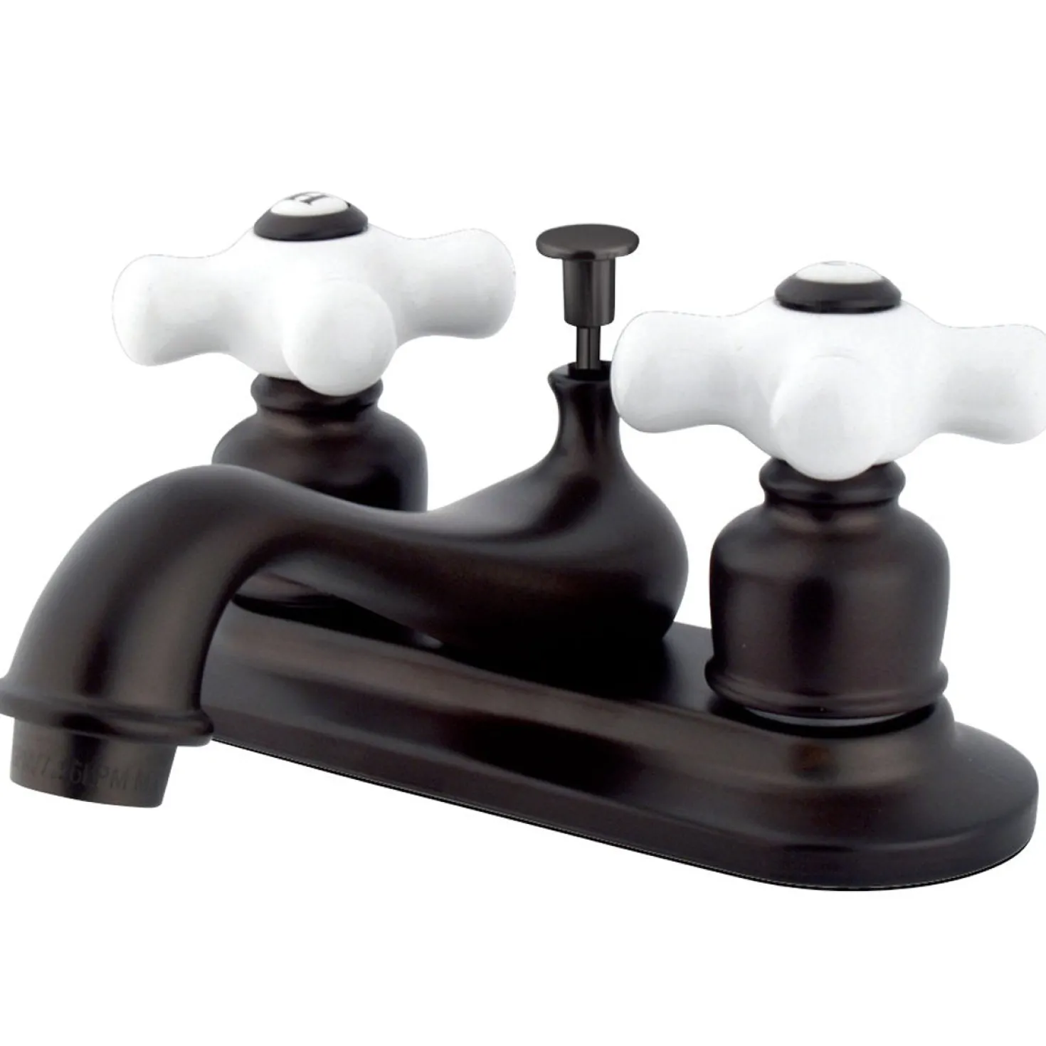 Kingston Brass Restoration 4" Centerset Deck Mount Bathroom Faucet