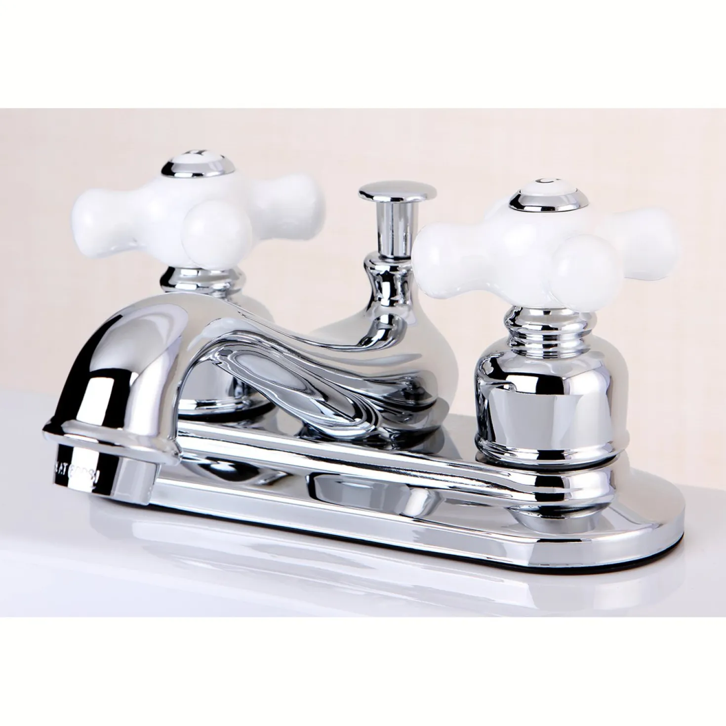 Kingston Brass Restoration 4" Centerset Deck Mount Bathroom Faucet