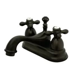 Kingston Brass Restoration Cross-Handle 4-Inch Centerset Bathroom Faucet