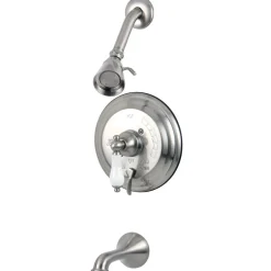 Kingston Brass Restoration Classic Single Handle Solid Brass Tub and Shower Faucet