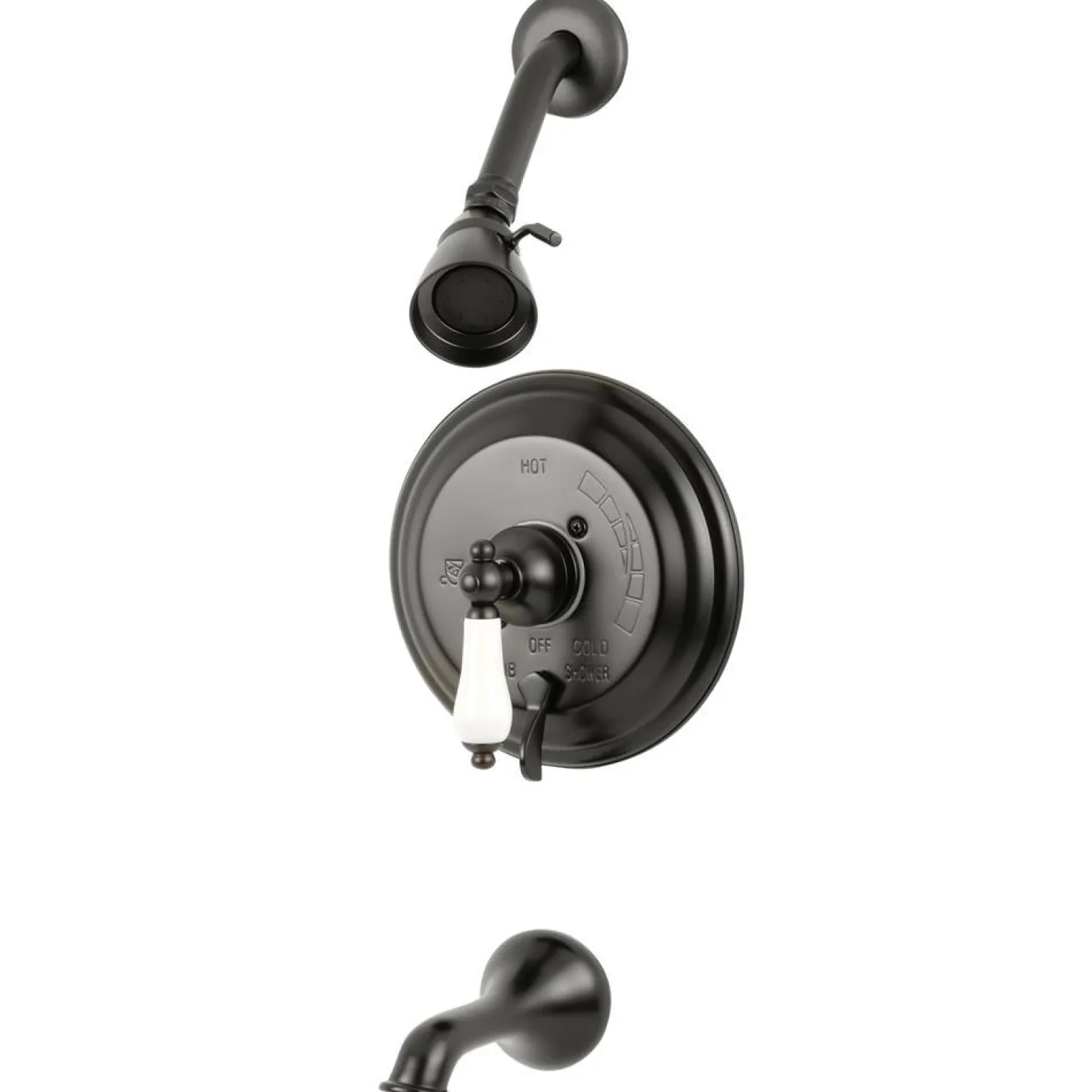 Kingston Brass Restoration Classic Single Handle Solid Brass Tub and Shower Faucet