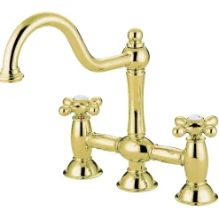 Kingston Brass Restoration Deck Mount Kitchen Bridge Faucet