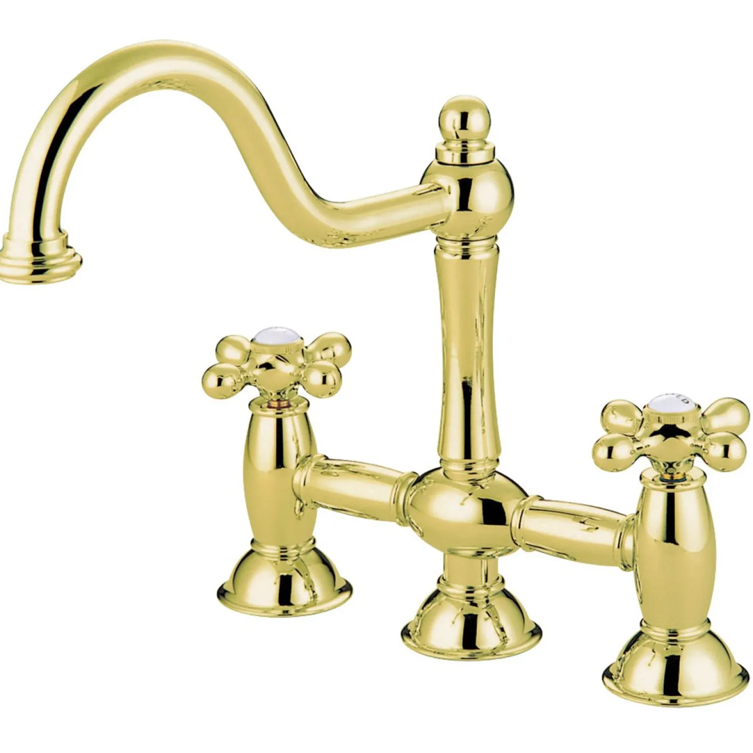 Kingston Brass Restoration Deck Mount Kitchen Bridge Faucet
