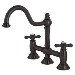 Kingston Brass Restoration Deck Mount Kitchen Bridge Faucet