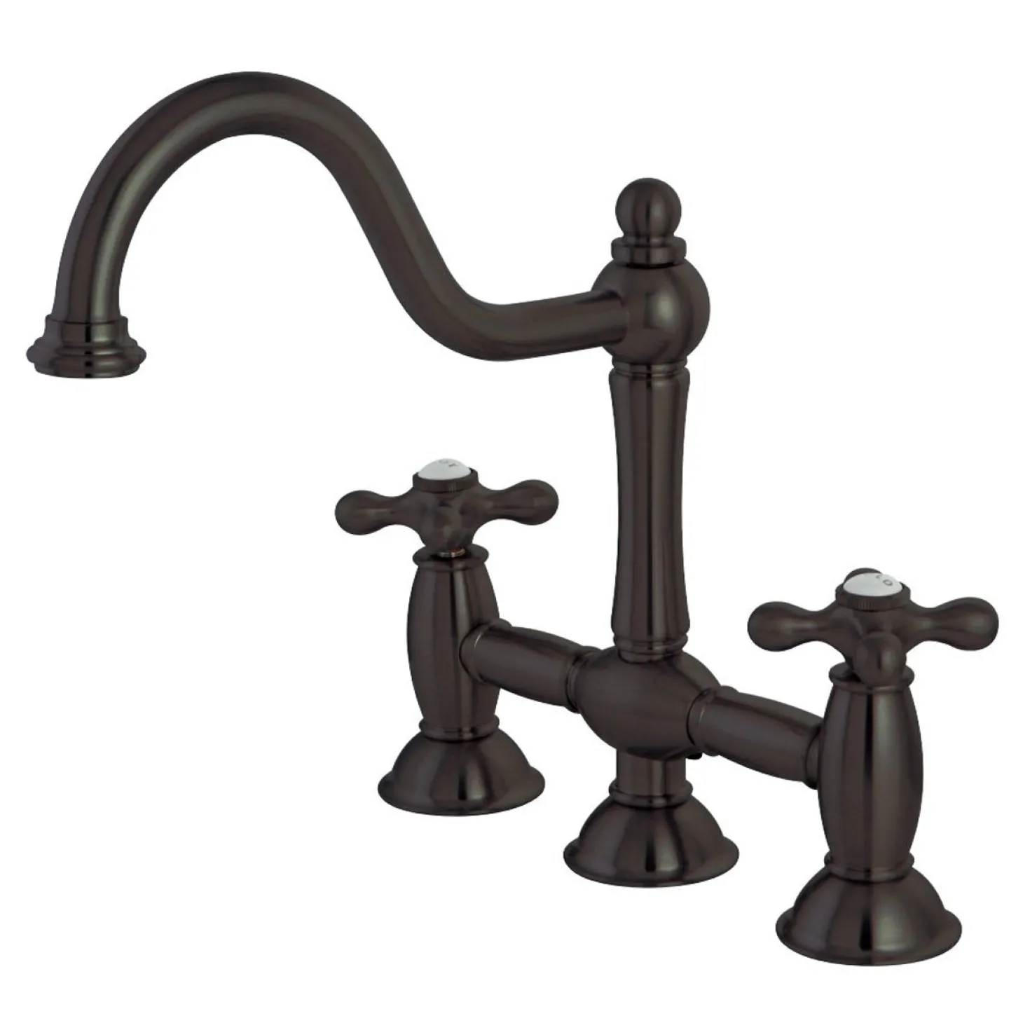 Kingston Brass Restoration Deck Mount Kitchen Bridge Faucet