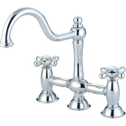 Kingston Brass Restoration Deck Mount Kitchen Bridge Faucet
