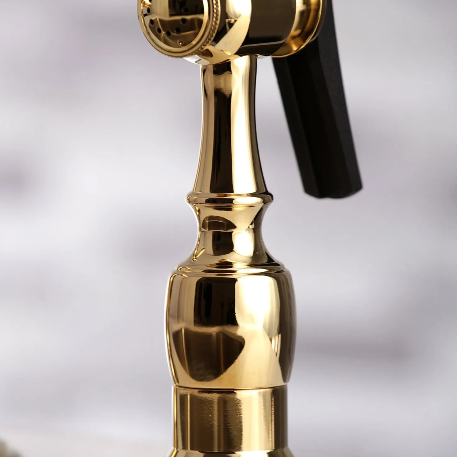 Kingston Brass Restoration Deck Mount 8" Bridge Kitchen Faucet with Sprayer