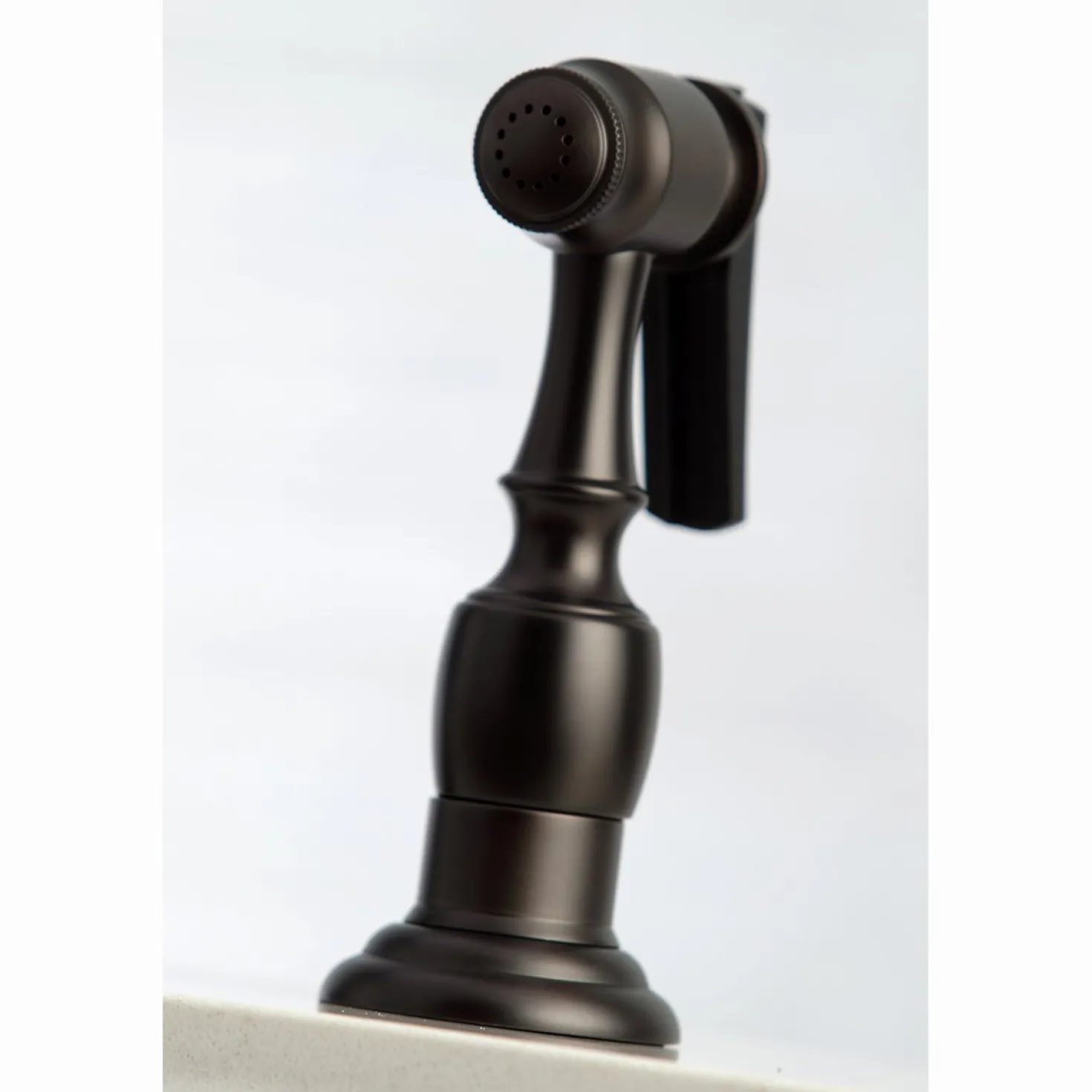 Kingston Brass Restoration Deck Mount 8" Bridge Kitchen Faucet with Sprayer