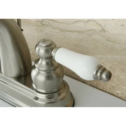 Kingston Brass Restoration Deck Mount 4-Inch Centerset Bathroom Faucet
