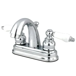 Kingston Brass Restoration Deck Mount 4-Inch Centerset Bathroom Faucet