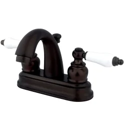 Kingston Brass Restoration Deck Mount 4-Inch Centerset Bathroom Faucet
