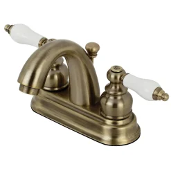 Kingston Brass Restoration Deck Mount 4-Inch Centerset Bathroom Faucet