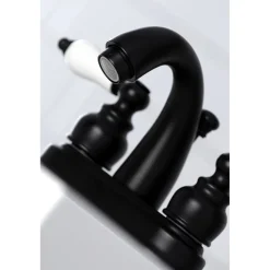Kingston Brass Restoration Deck Mount 4-Inch Centerset Bathroom Faucet