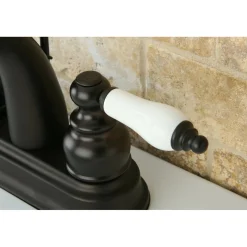 Kingston Brass Restoration Deck Mount 4-Inch Centerset Bathroom Faucet
