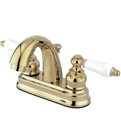 Kingston Brass Restoration Deck Mount 4-Inch Centerset Bathroom Faucet