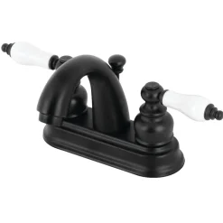 Kingston Brass Restoration Deck Mount 4-Inch Centerset Bathroom Faucet