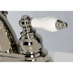 Kingston Brass Restoration Deck Mount 4-Inch Centerset Bathroom Faucet