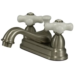 Kingston Brass Restoration Deck Mount 2-Handle 4-Inch Centerset Bathroom Faucet