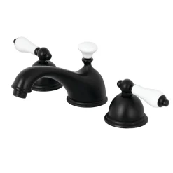 Kingston Brass Restoration Deck Mount 8-Inch Widespread Bathroom Faucet