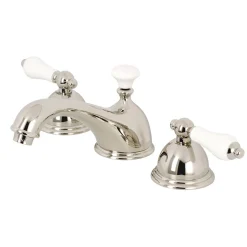 Kingston Brass Restoration Deck Mount 8-Inch Widespread Bathroom Faucet