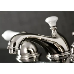 Kingston Brass Restoration Deck Mount 8-Inch Widespread Bathroom Faucet