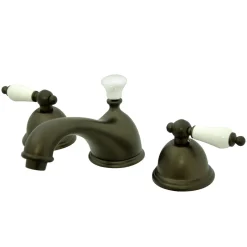 Kingston Brass Restoration Deck Mount 8-Inch Widespread Bathroom Faucet