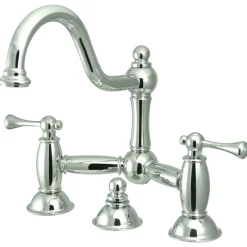 Kingston Brass Restoration Deck Mount Bathroom Bridge Faucet