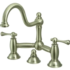 Kingston Brass Restoration Deck Mount Bathroom Bridge Faucet