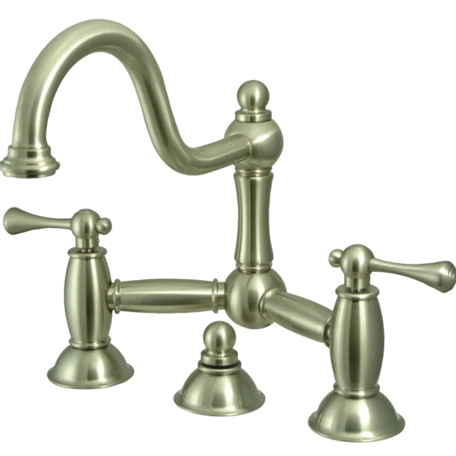 Kingston Brass Restoration Deck Mount Bathroom Bridge Faucet