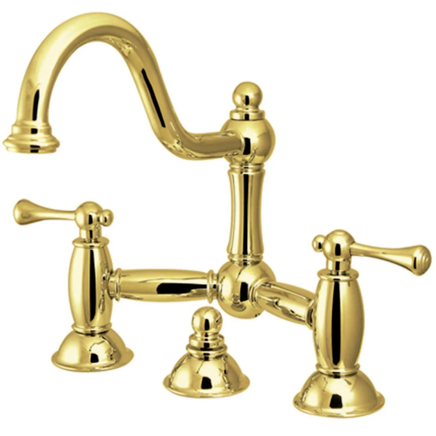 Kingston Brass Restoration Deck Mount Bathroom Bridge Faucet