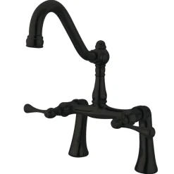 Kingston Brass Restoration Deck Mount Clawfoot Tub Bridge Faucet
