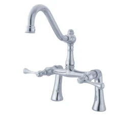 Kingston Brass Restoration Deck Mount Clawfoot Tub Bridge Faucet