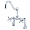 Kingston Brass Restoration Deck Mount Clawfoot Tub Filler in Polished Chrome